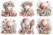 Whimsical Summer Octopus Clipart, an Illustration by Craft Nest (Thumbnail 5 of 6)