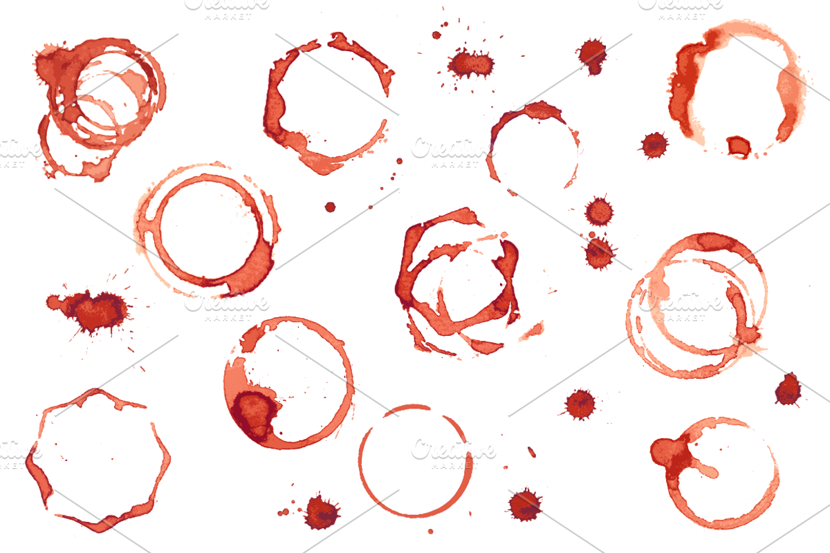 Coffee & Wine Stains (vector + png), an Illustration by vekstok (Photo 1 of 3)