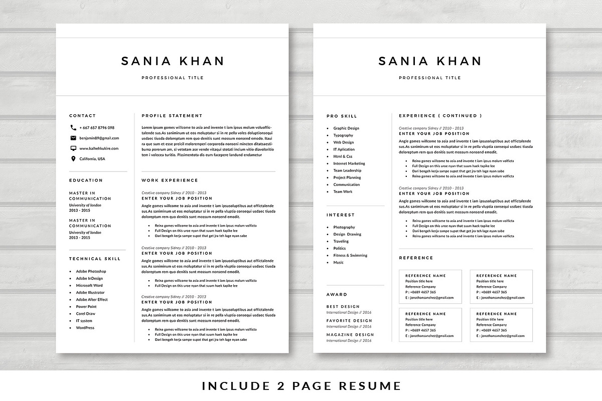 Resume Template/CV, a Resume Template by Symie Design (Photo 2 of 7)