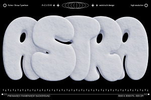 Astra - Snowy 3D PNG Letters