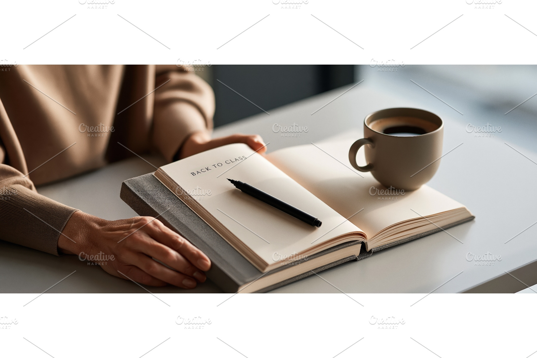 Hands Holding Open Notebook with, a School & Education Photo by piter.goskov