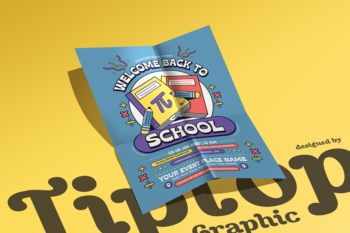 Retro Back to School Flyer Template, a Flyer Template by Tiptop Graphic (Photo 5 of 5)