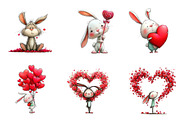 Whimsical Valentine Bunny Clipart, an Illustration by CreationArt (Thumbnail 4 of 5)