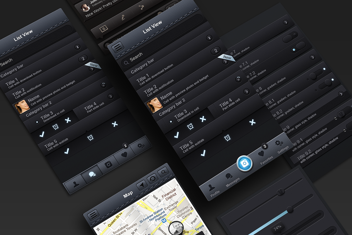 iOS UI Sets 4 Colors, an iPhone Mockup by Yuriy Kondratkov (Photo 3 of 5)