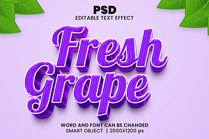 Fresh Grape 3d Editable Text Effect