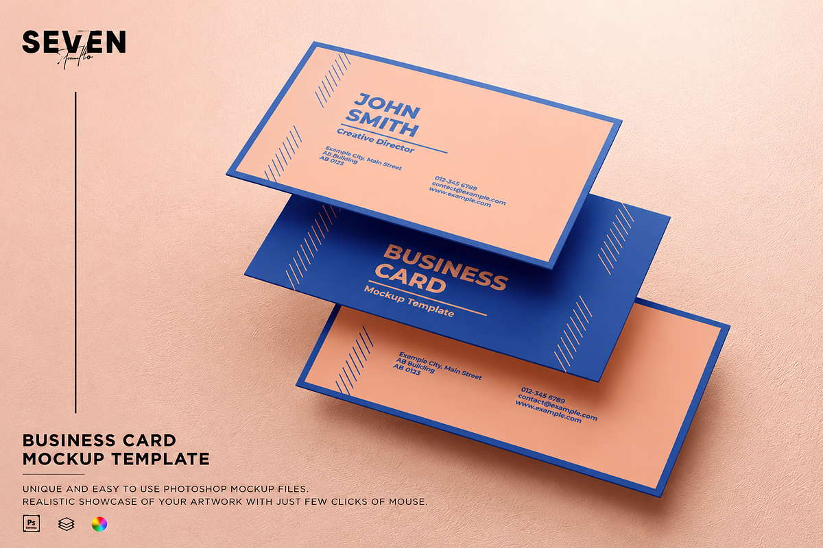 Isometric Business Card Moclup, an Advertising Mockup by Se٧enStudio (Photo 1 of 2)