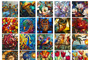 100 Stained Glass Square Coaster, an Object Graphic by M9 Design (Thumbnail 6 of 6)