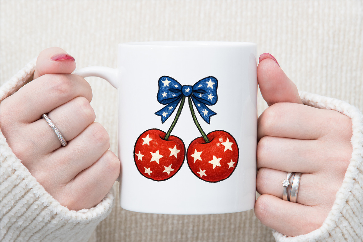 4th of July Coquette Cherry Bow, an Illustration by Sublimation Artist (Photo 3 of 9)