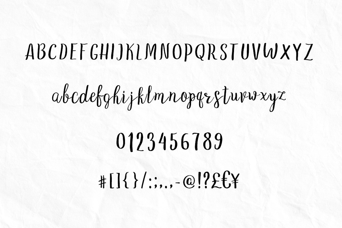 LoveStory - gentle script font preview 2