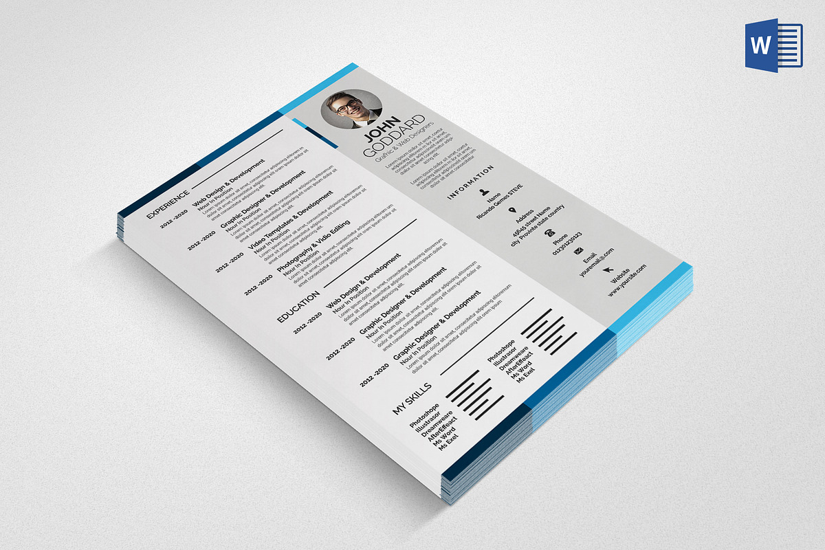 Clean Modern Resume Set, a Resume Template by graphicforest (Photo 2 of 5)