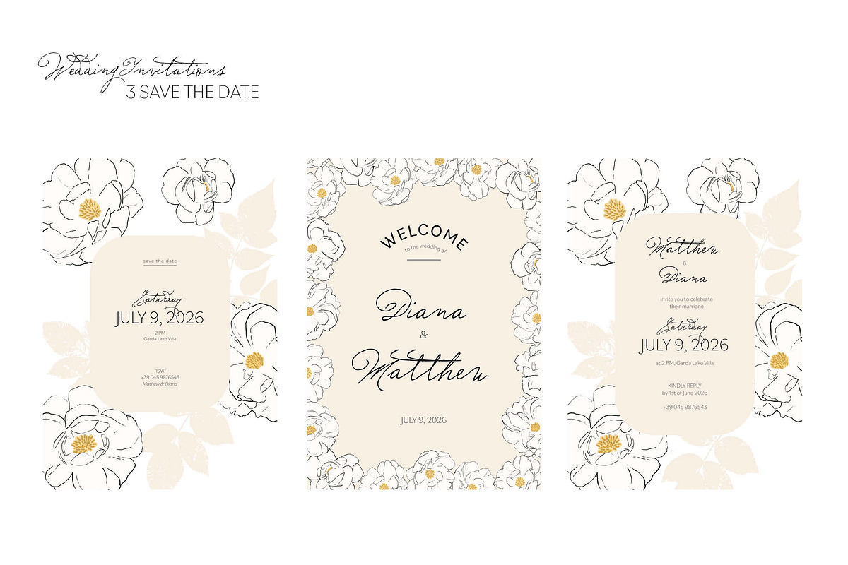 Wedding invitations bundle, an Illustration by FiorenzaMarani (Photo 5 of 15)
