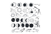 Astronomy and space doodle elements, a Technology Illustration by Elina_Li (Thumbnail 2 of 18)