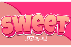 Sweet Juice Vector 3D Editable Text