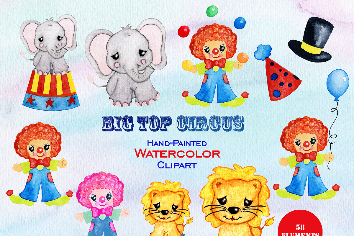 Big Watercolor Fun Graphics Bundle, an Object Illustration by ...
