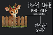 Watercolor Deer Peeking Fence Clipar, an Illustration by Rose Art (Thumbnail 5 of 5)