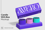 Candle and Box Mockup Front & Side, a Household Mockup by graphicsauce (Thumbnail 1 of 4)