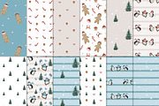 Cute Christmas Penguins Clipart Set, a Seasonal Illustration by ZabolotnaArt (Thumbnail 4 of 6)