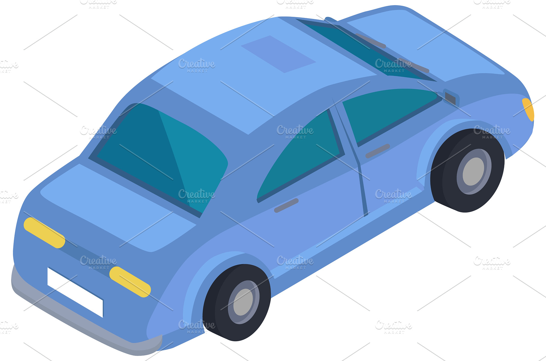 Blue family car for driving on road, a Transportation Photo by robuart