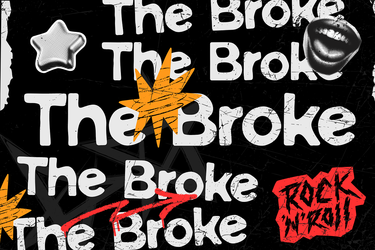 Fledora Dirty – Bold Rounded Grunge, a Sans Serif Font by MaikoHatta (Photo 2 of 8)