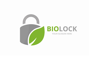 Vector Lock And Leaf Logo