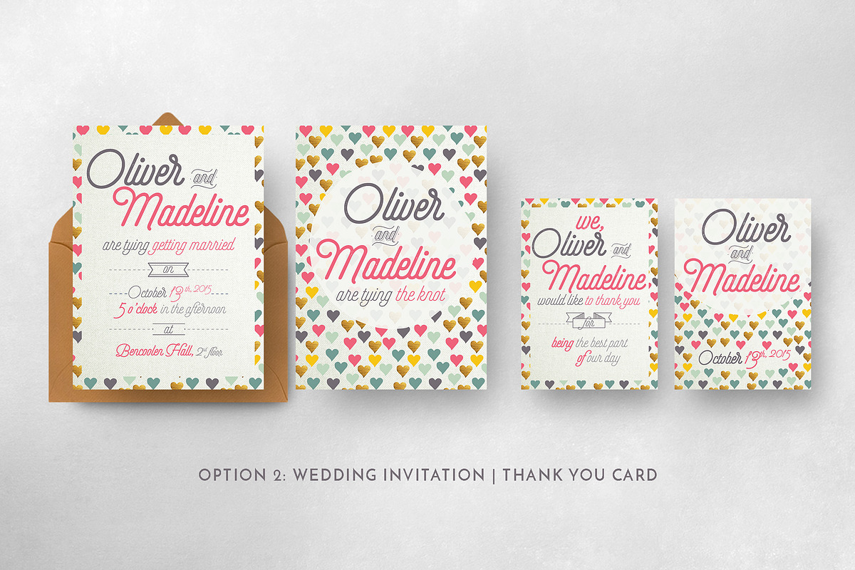 3 Fun Pattern Wedding Suite, an Invitation Template by BlueRobinDesignShop (Photo 6 of 6)