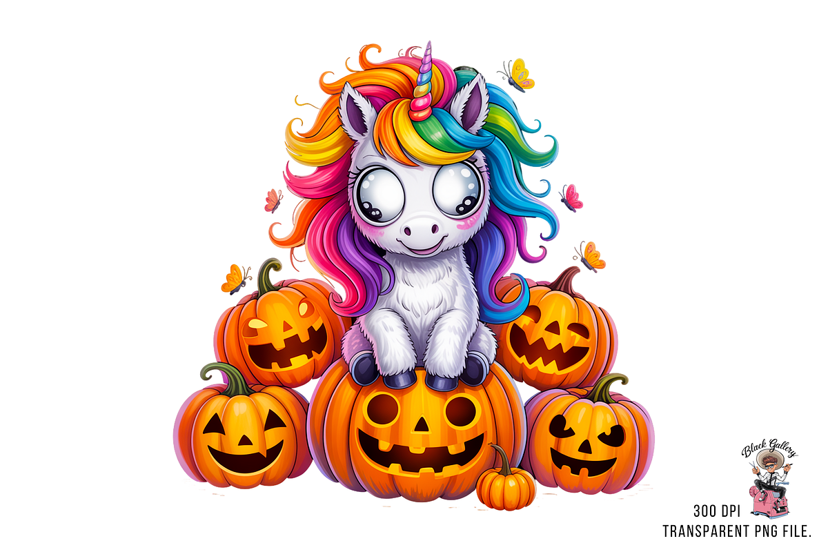 Unicorn Pumpkins Sublimation PNG, a Graphic by Clipart Bloom (Photo 3 of 11)