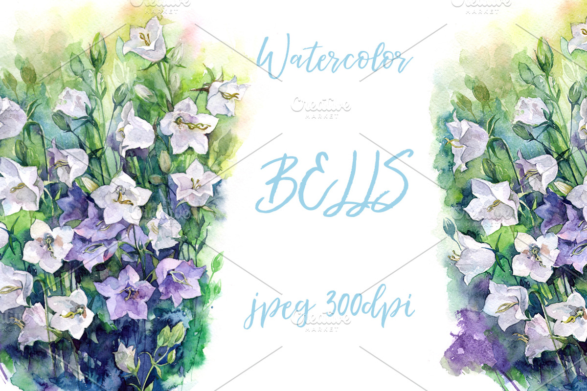 SALE! Watercolor bells flowers, a Decorative Illustration by MaryAmi (Photo 1 of 3)