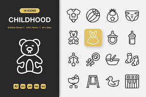 Childhood Outline Icons