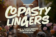 Copasty Lingers Bold Playful Brush, a Handwritten Font by Maulana Creative (Thumbnail 1 of 7)