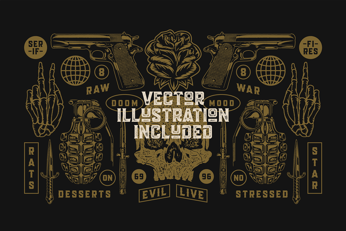 Kolesom Typeface, a Font by Frantic Disorder (Photo 8 of 9)