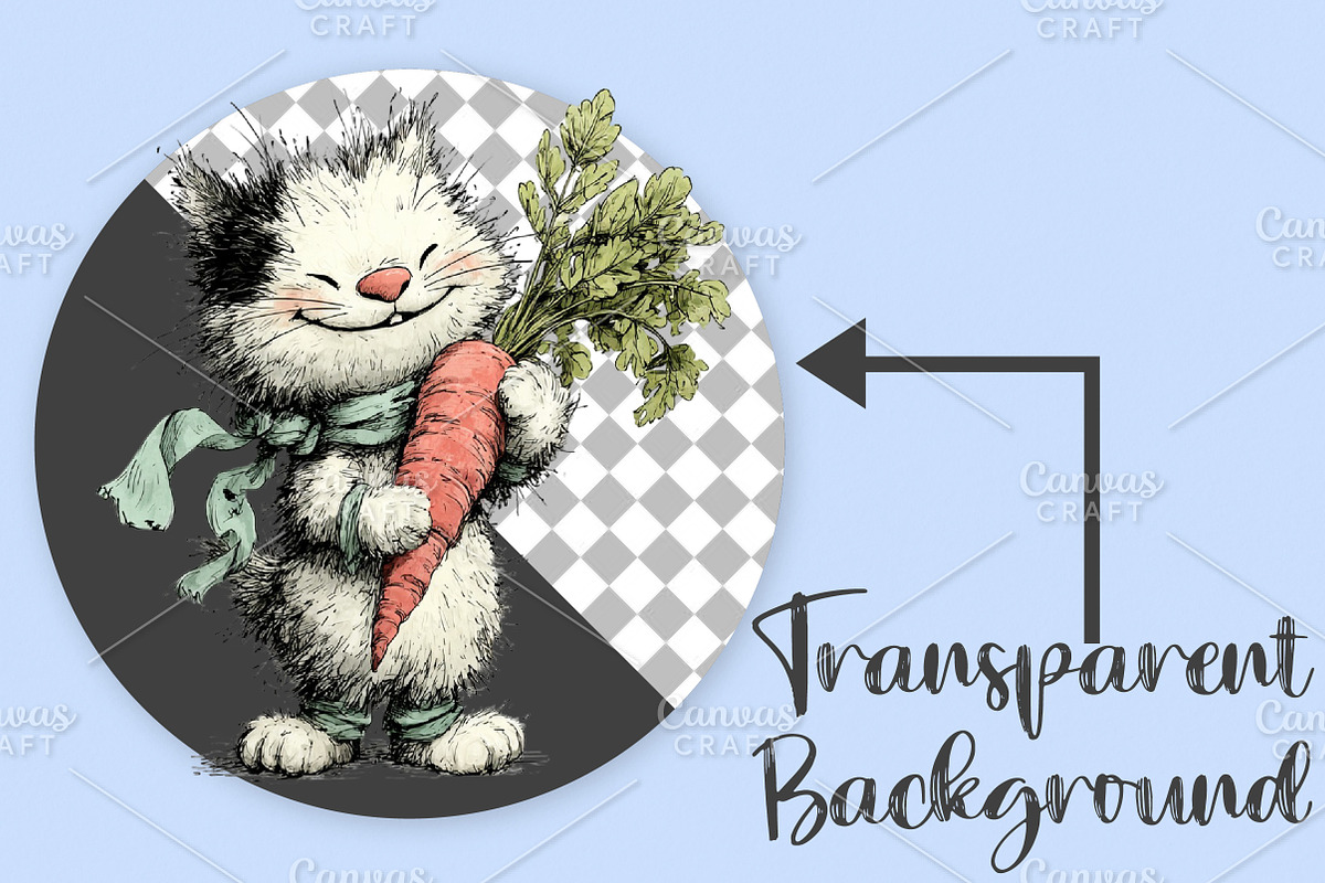 Whimsical Easter Cats Clipart Bundle, an Illustration by Canvas Craft (Photo 2 of 7)