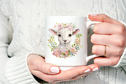 Embroidery Easter Sheep & Flower PNG, an Object Graphic by V Design Creator (Thumbnail 7 of 8)