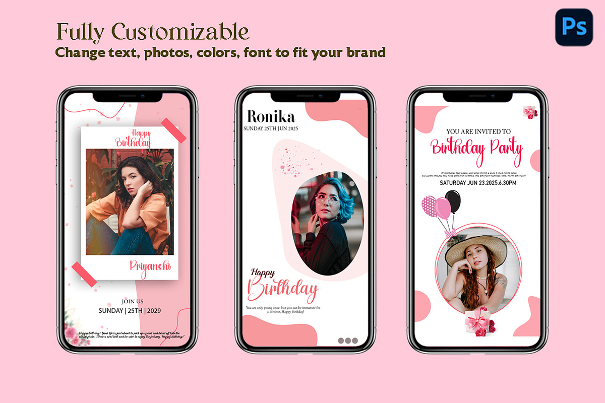 Instagram Stories Templates-Birthday, a Social Media Template by zoomdesigns (Photo 2 of 6)