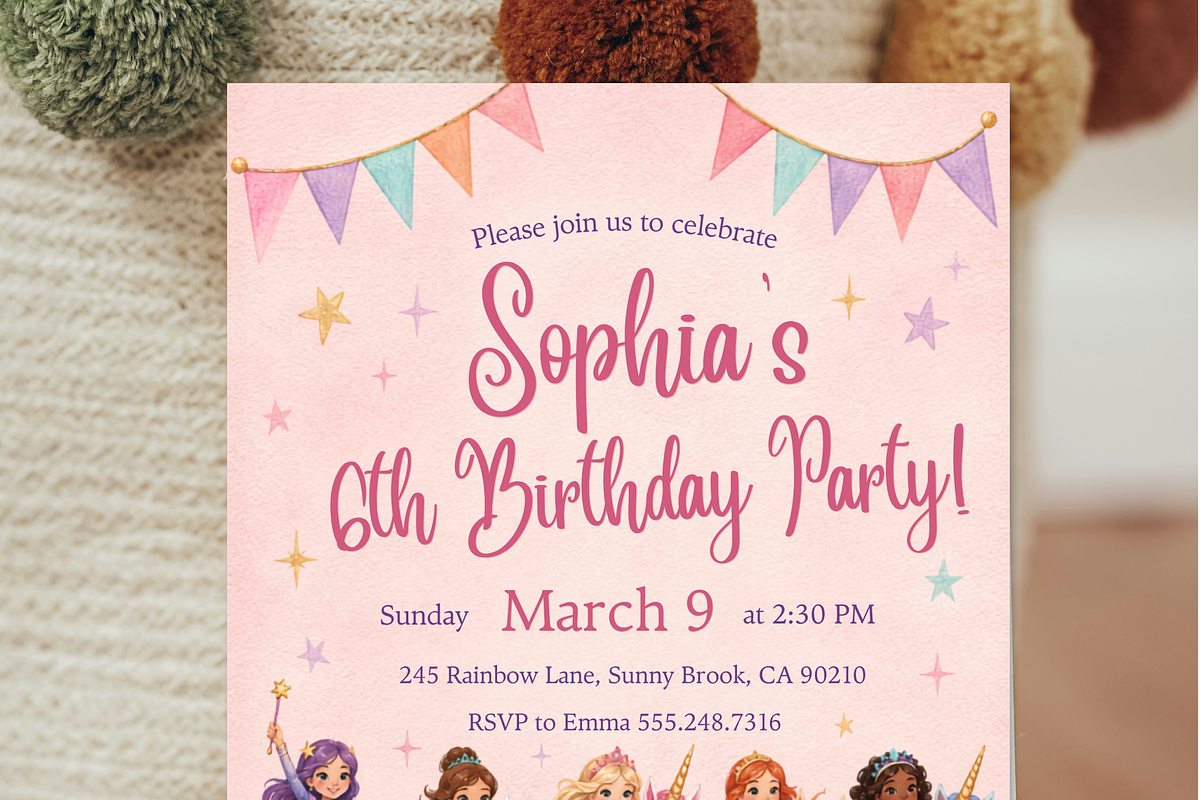 Unicorn Birthday Invitation, an Invitation Template by heynomi (Photo 6 of 19)