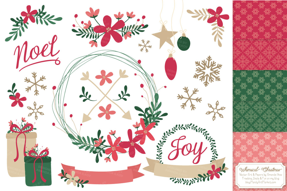 Pretty Christmas Wreaths & Patterns, an Illustration by Amanda Ilkov (Photo 1 of 5)