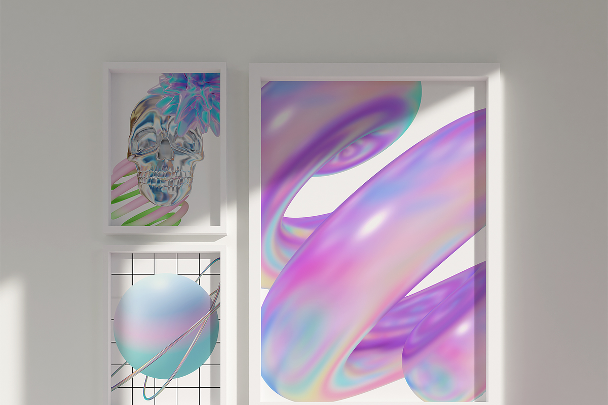 Surreal Holo Abstract 3D Shapes, a Graphic by LarysaZabrotskaya (Photo 5 of 11)
