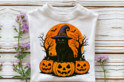 Black Cat Witch Pumpkin Png, an Illustration by Craft Nest (Thumbnail 3 of 6)