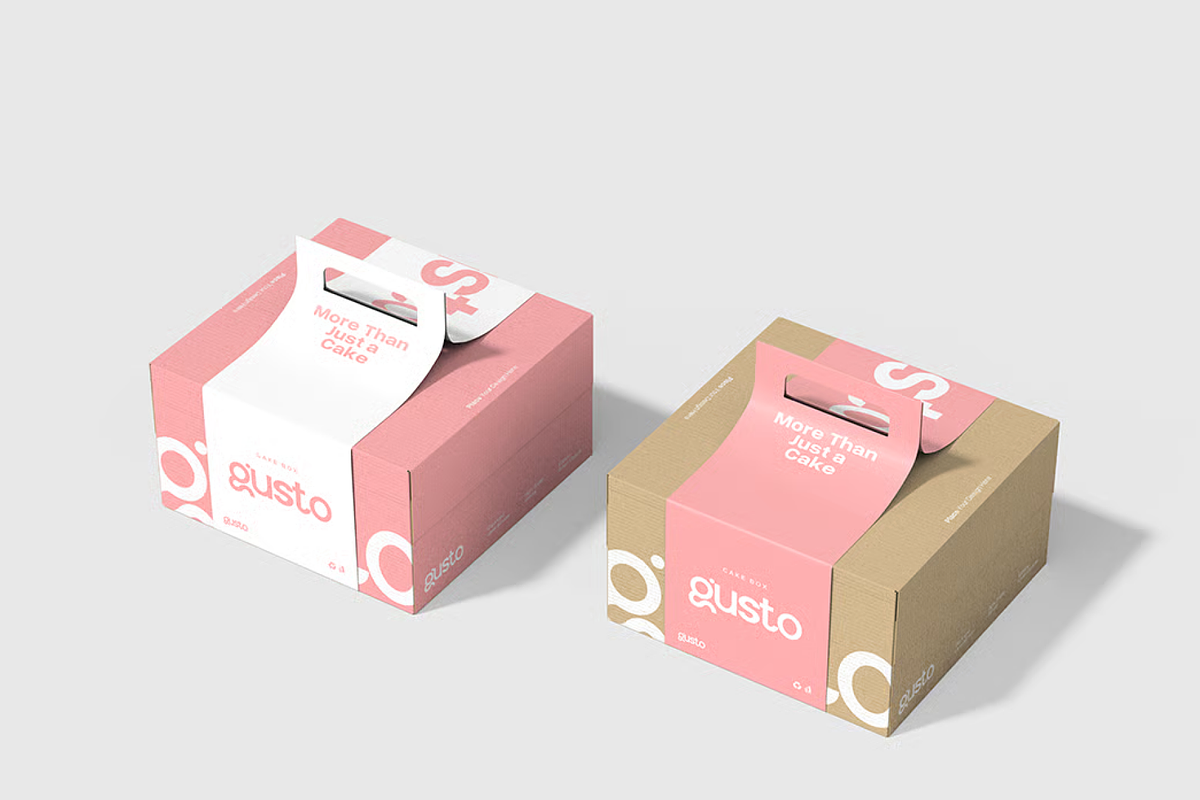 Cake Box Mockup 2 Views, a Packaging Mockup by graphicsauce (Photo 4 of 4)