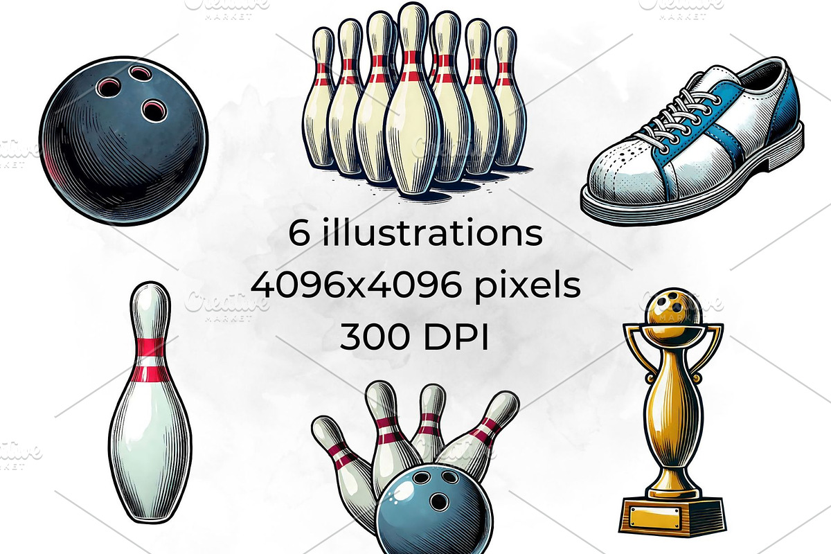 Bowling Clipart Collection, a Sport Illustration by QM_ART (Photo 2 of 7)