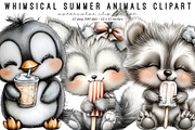 Whimsical Summer Animals Clipart, an Illustration by SinaCreation (Thumbnail 1 of 9)