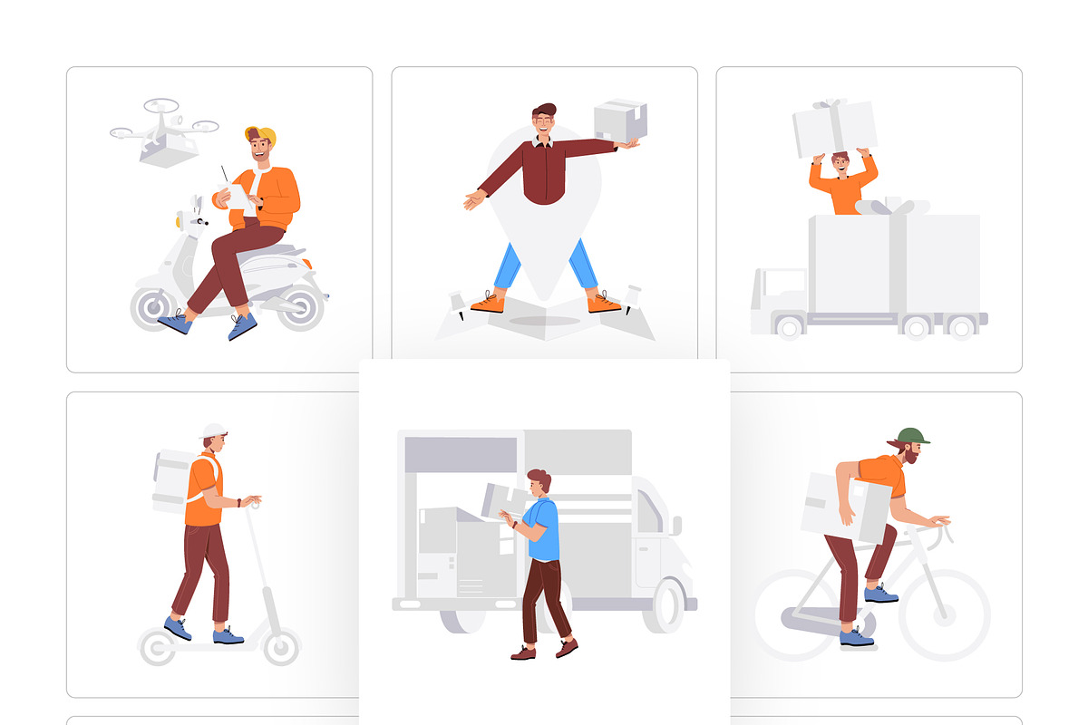 Logistics Flat Illustrations, a Duotone Icon by Vectors Market (Photo 7 of 8)