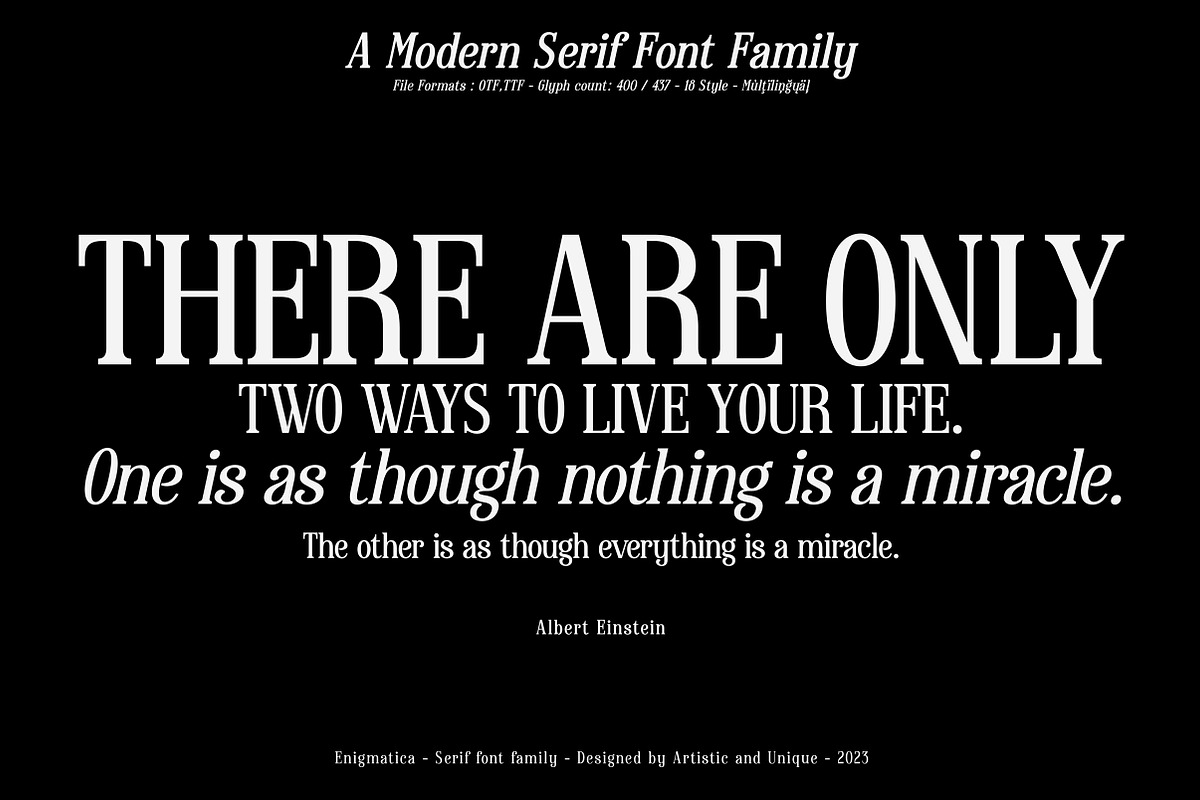 Enigmatica - Serif font family, a Serif Font by Artistic & Unique (Photo 8 of 15)