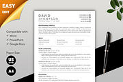 ATS Resume CV Word & Google Docs 46, a Resume Template by MrCam Template Resume|CV (Thumbnail 1 of 8)