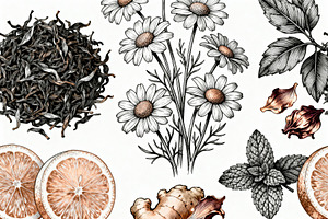 Artistic Herbal Tea Elements, a Decorative Illustration by Virgo Studio