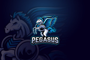Pegasus Horse Mascot Logo Design, a Branding & Logo Template by Agung_cs