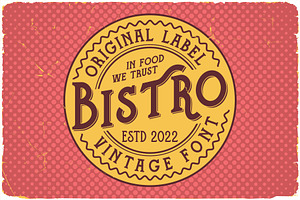 Bistro Font and graphics, a Symbol Font by VozzyStock