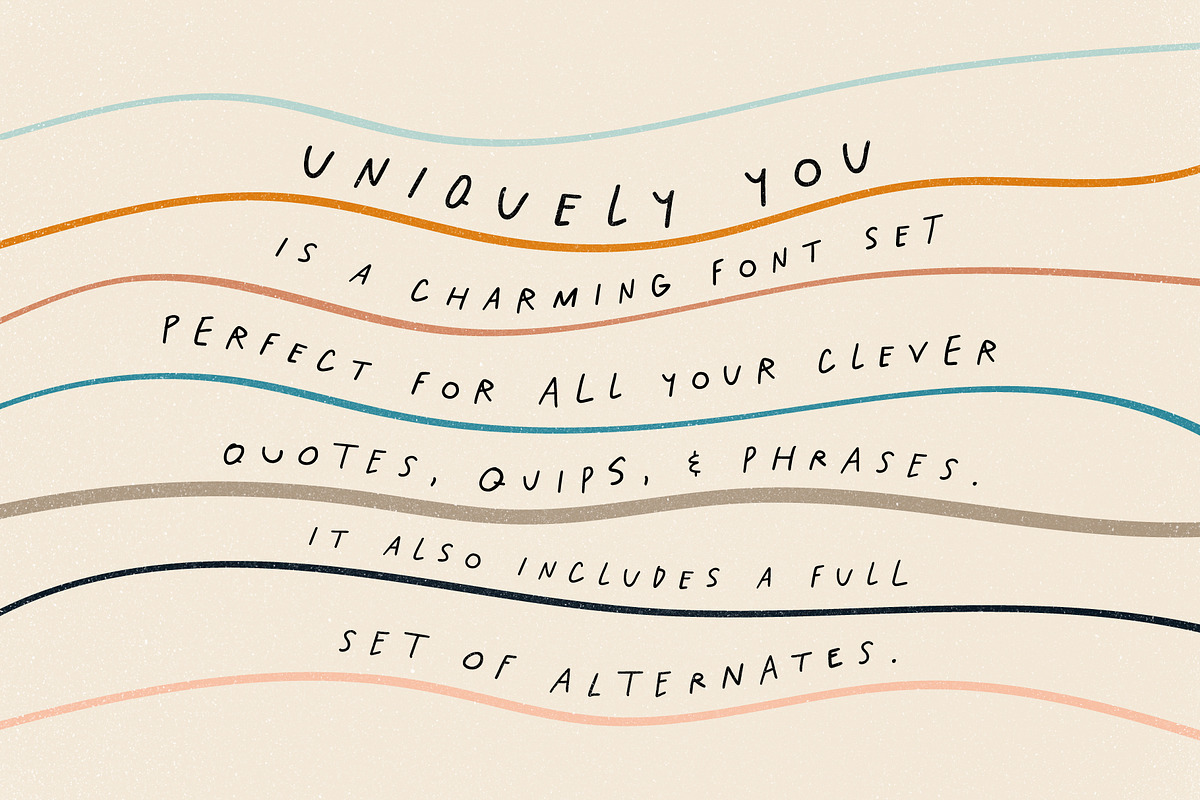 Uniquely You Font, a Sans Serif Font by Flycatcher Design (Photo 1 of 6)