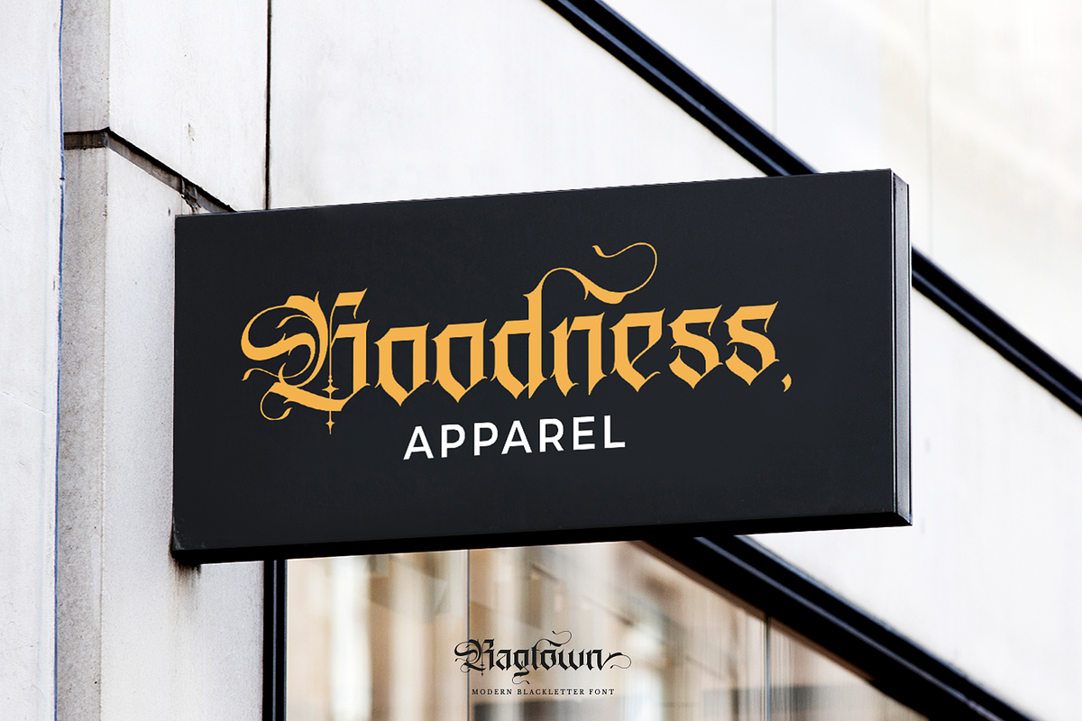 Ragtown - Modern Blackletter Font, a Blackletter Font by Pixesia Studio (Photo 6 of 12)