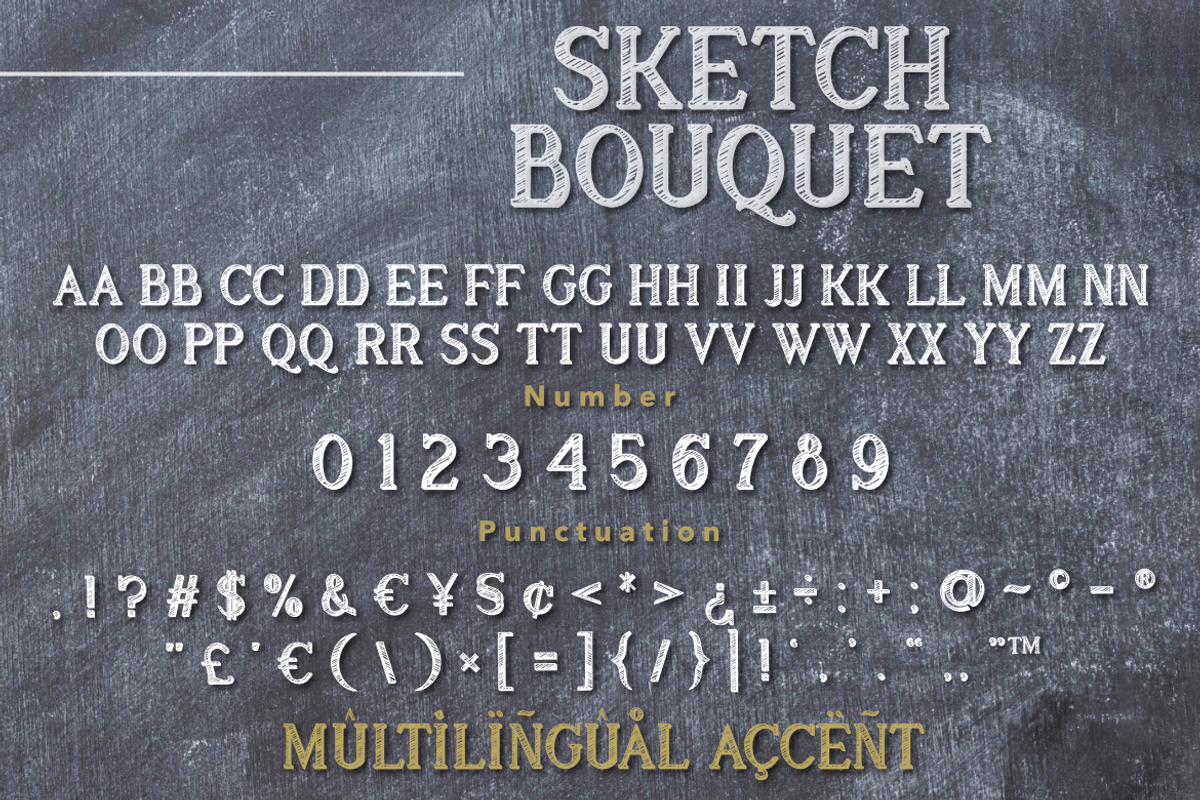 Sketch Bouquet Chalk Font, a Slab Serif Font by Bayuktx (Photo 8 of 8)