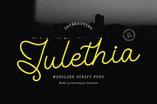 Julethia | Monoline Script Font
